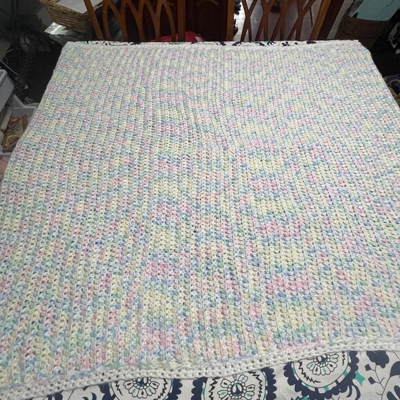 Hand Crochet Pastel Afghan